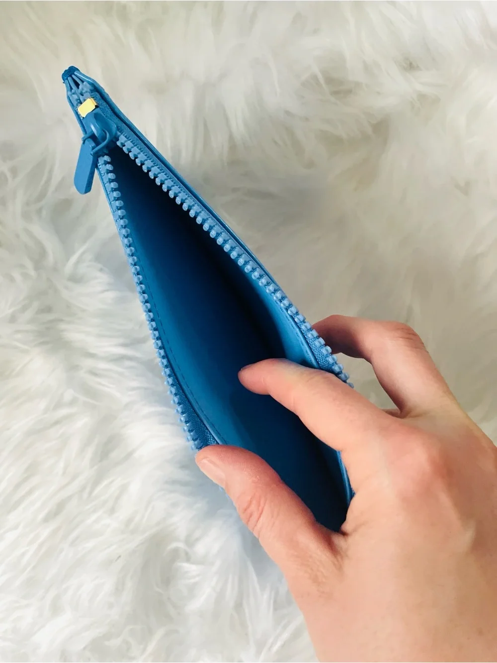 Kate Spade Back to Basics Blue Zip Pencil Pouch Case Desk Organization